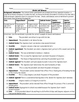 Worksheet On Checks And Balances Answer Key Epub