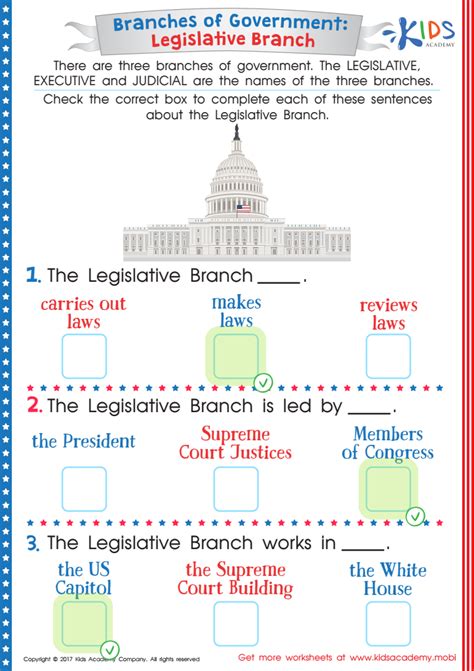 Worksheet The Legislative Branch Answers Epub