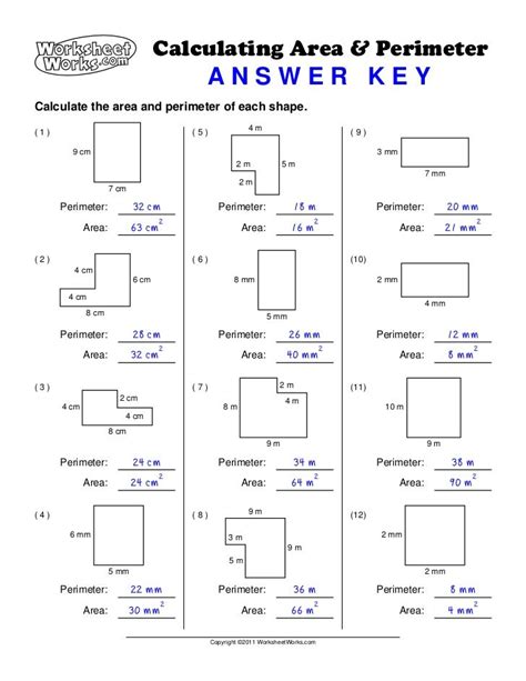 Worksheetworks Com Calculating Area And Perimeter Answers Reader