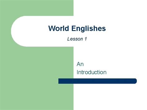 World Englishes An Introduction PDF