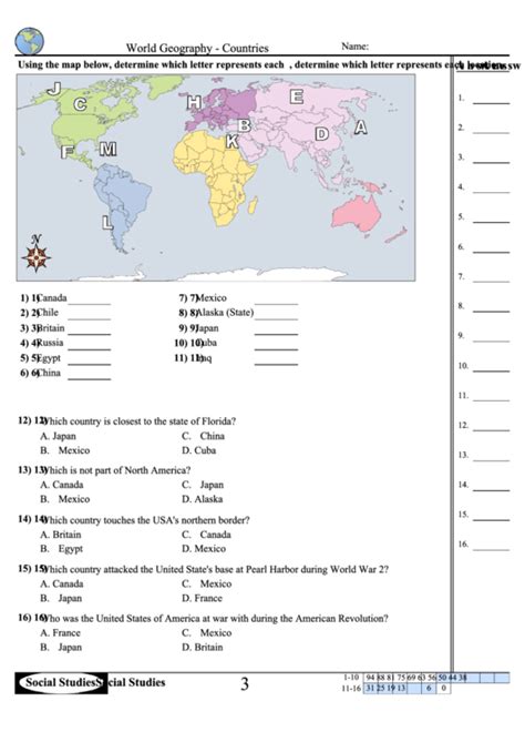 World Geography Worksheet Answers PDF