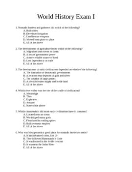 World History 2nd Semester Exam Answers Reader