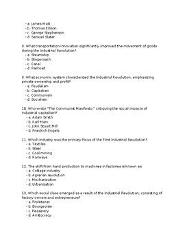 World History Industrial Revolution Test Answers Reader