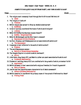 World History Sol Review Packet Answer Key Reader