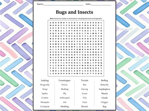 World Of Insects Wordsearch Answers Doc