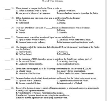 World War 2 Exam Answers PDF