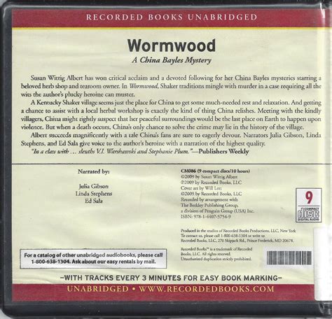 Wormwood by Susan Wittig Albert Unabridged CD Audiobook Kindle Editon