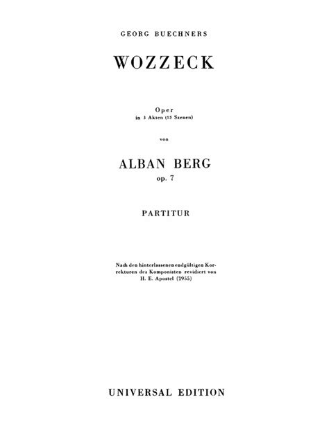 Wozzeck Full Score pdf Doc