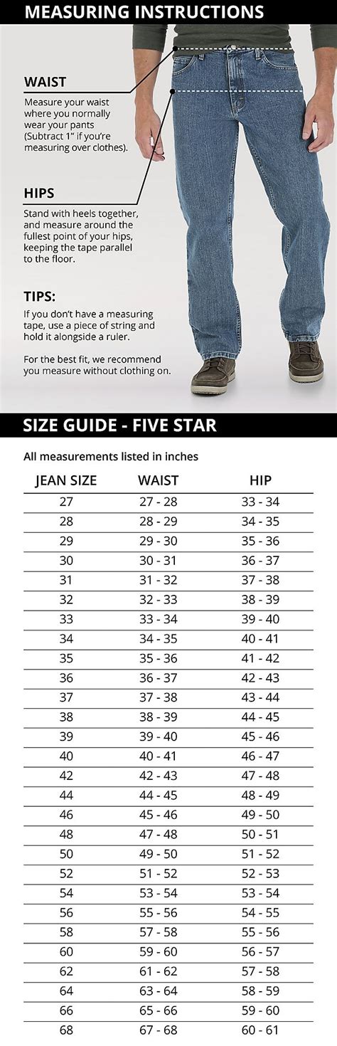 Wrangler Jeans Style Numbers Chart