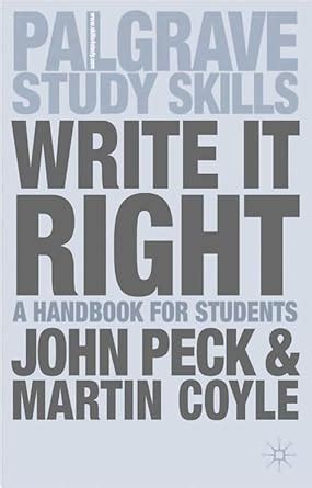 Write It Right A Handbook for Students Palgrave Study Guides PDF