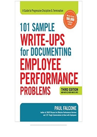 Write Ups Documenting Employee Performance Problems Kindle Editon