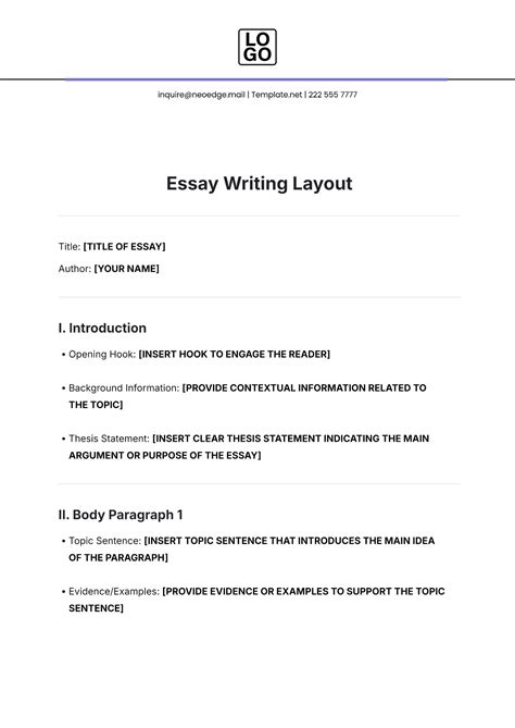 Writing An Essay Template