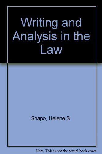 Writing Analysis Law Helene Shapo PDF