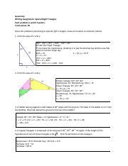 Writing Assignment Special Right Triangles Solutions Reader