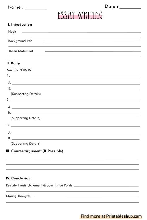 Writing Essay Template