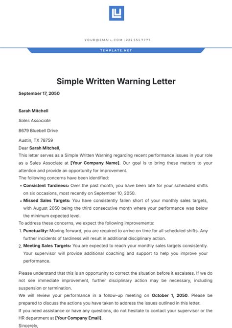 Written Letter Template