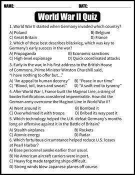 Ww2 Test Questions And Answers Epub