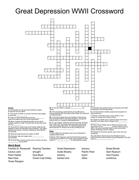 Wwii And Great Depression Crossword Answers Epub