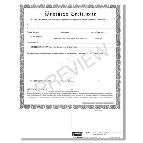X 201 Business Certificate Form Ebook Reader