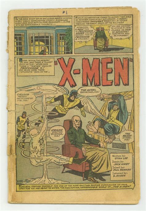 X-men 1 1963 Complete Coverless with Heavy Damaged Doc