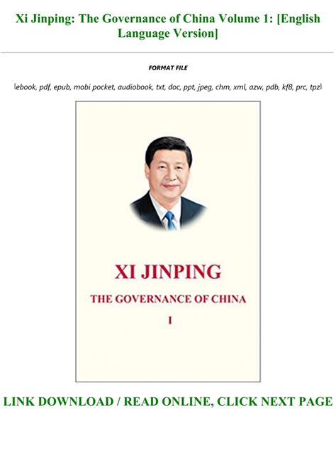 Xi Jinping The Governance of China Volume 1 English Language Version Reader