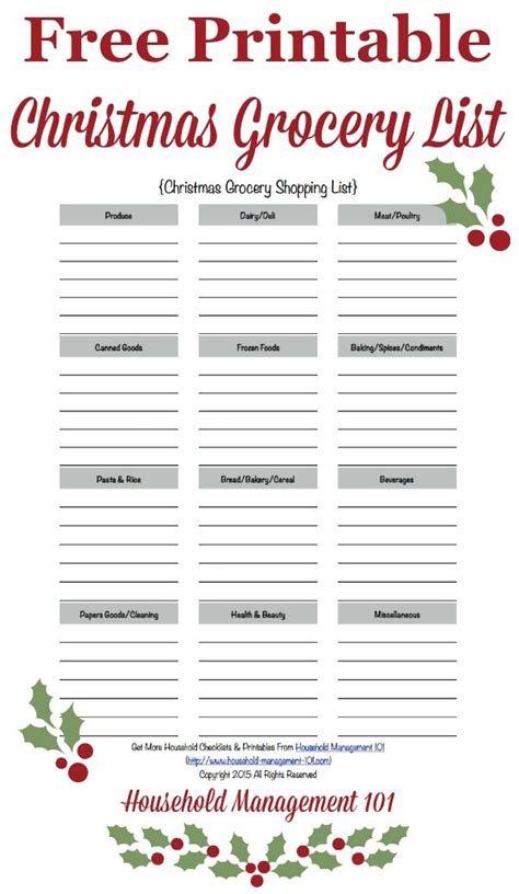 Xmas Shopping List Template