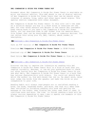 Xml Companion A Guide For Power Users Reader
