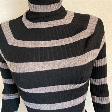 Y2K Blue and Black Stripes Turtleneck Sleeveless: A Throwback to the Future