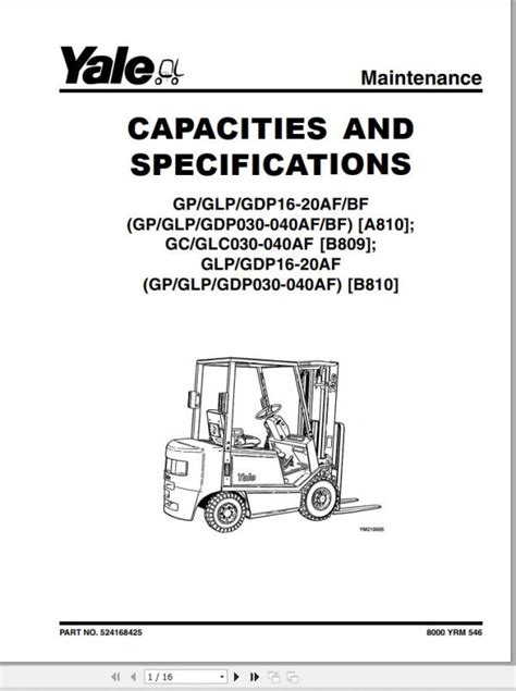 YALE FORKLIFT GLC030 MANUAL Ebook Reader