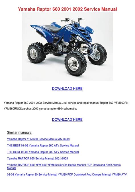 YAMAHA RAPTOR 660 MANUAL PDF PDF