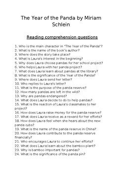 YEAR OF THE PANDA COMPREHENSION QUESTIONS Ebook Kindle Editon