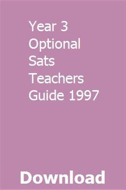 Year 3 optional sats teachers guide 1998 Ebook Reader
