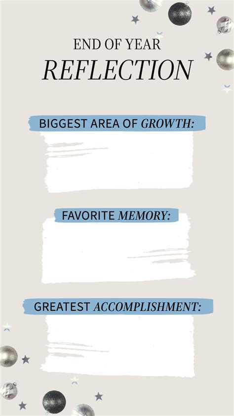 Year Reflection Template
