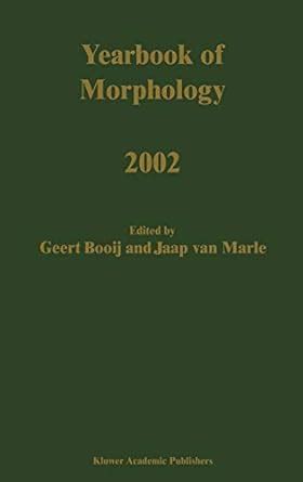 Yearbook of Morphology, 2002 Epub