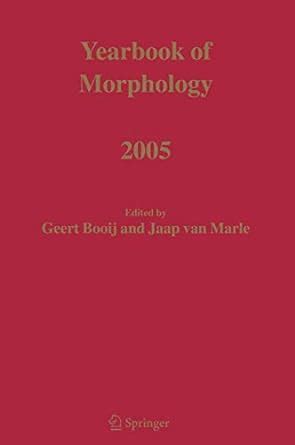 Yearbook of Morphology 2005 1st Edition PDF