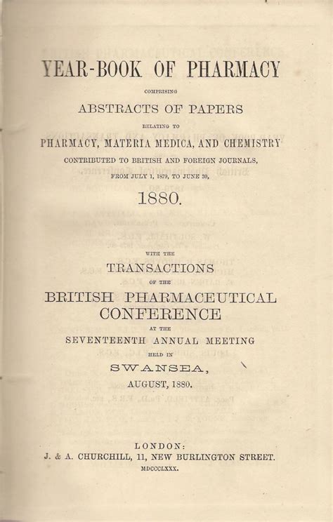 Yearbook of Pharmacy Comprising Abstracts of Papers Relating to Pharmacy Doc