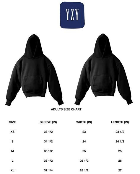 Yeezy Hoodie Size Chart