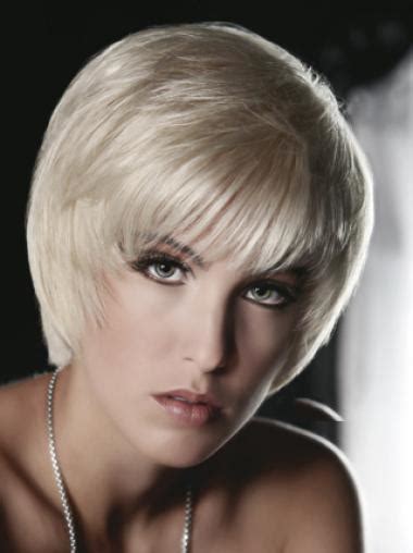 Young Fashion: Platinum Blonde Short Mono Wigs #1