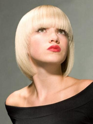 Young Fashion Platinum Blonde Full Lace Synthetic Chin Length Wigs