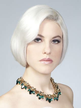 Young Fashion Silver Smooth Chin Length Human Wigs