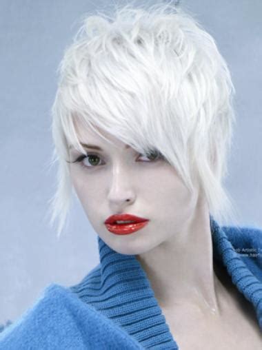 Young Fashion White Short Layers Full Lace Synthetic Wigs