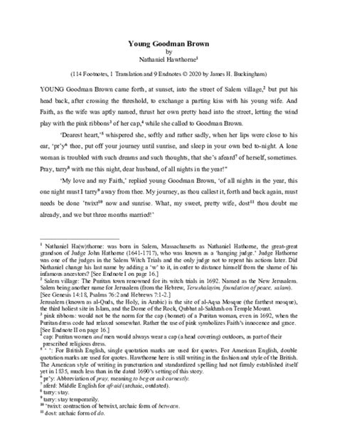 Young Goodman Brown Annotated PDF