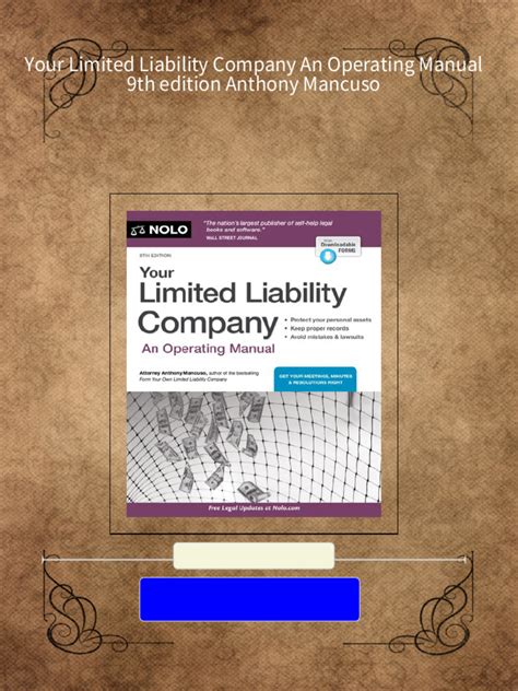 Your Limited Liability Company An Operating Manual Kindle Editon