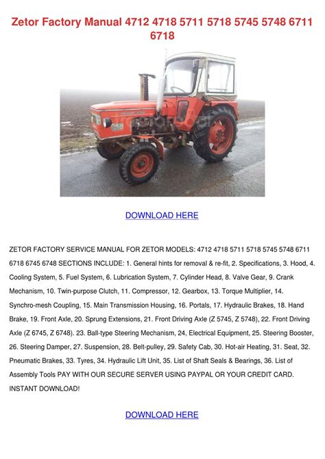 ZETOR 4712 WORKSHOP MANUAL Ebook Doc