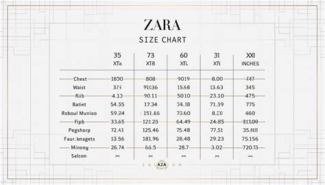 Zara Women's Sizing Chart