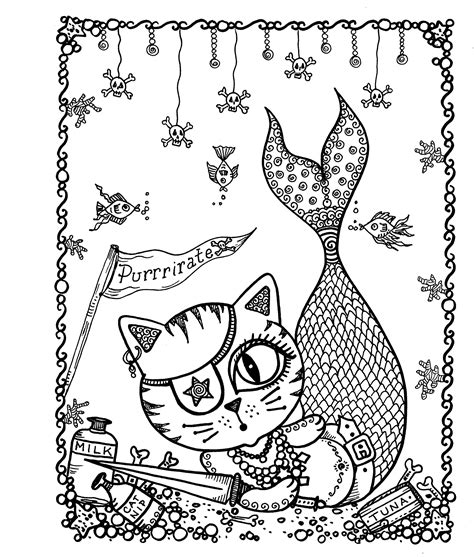 Zendoodle Coloring Magical Mermaid Kitties Mythical Sea-Cats to Color and Display Epub
