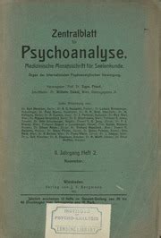 Zentralblatt fuer Psychoanalyse Medizinische Monatsschrift zur Seelenkunde German Edition PDF