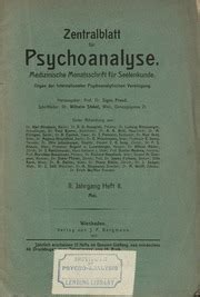 Zentralblatt fuer Psychoanalyse Medizinische Monatsschrift zur Seelenkunde German Edition PDF