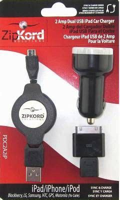 Zipkord PDC2A2IP Retractable Dual Charger Doc