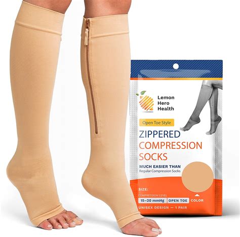 Zipper compression socks